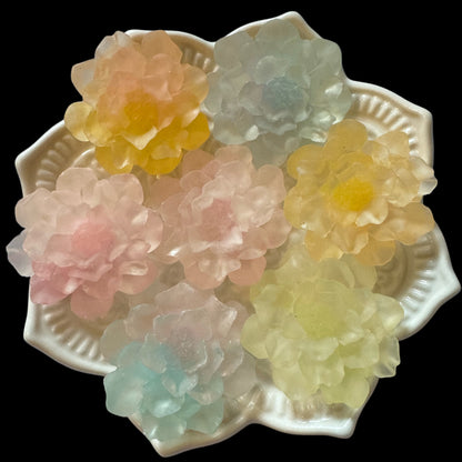 28mm Luminous Resin Flat Lous Flower Flatback Cabochon. Perfect for Your DIY Projects for Phone Cases, Water Bottles, Hair Accessory & More!