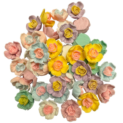 19mm Luminous Raised Center Resin Rose Flower Flatback Cabochon. Perfect for Your DIY for Phone Cases Water Bottles Scrapbook Hair Accessory