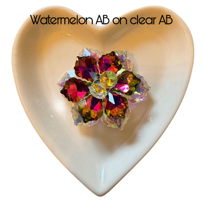 Stunning Handmade Double Layer with Individual Petals 45mm Large Flat Back Glass Flower Cabochon for Your DIY Creations. Sold Individually