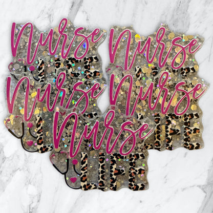 5 Pieces Nurse and Medical Mix or One Design Planar Acrylic with Glitter Back for Keychains, Badge Reels, Earrings and More! Nurse Life, Scrub Life, Certified Vein Whisperer