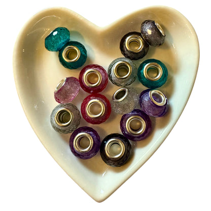 Acrylic Glitter Wheel Beads or Spacers with Large Hole for Beadable Pen, Keychains, Bracelets and More!  Perfect for Your DYI Creations!