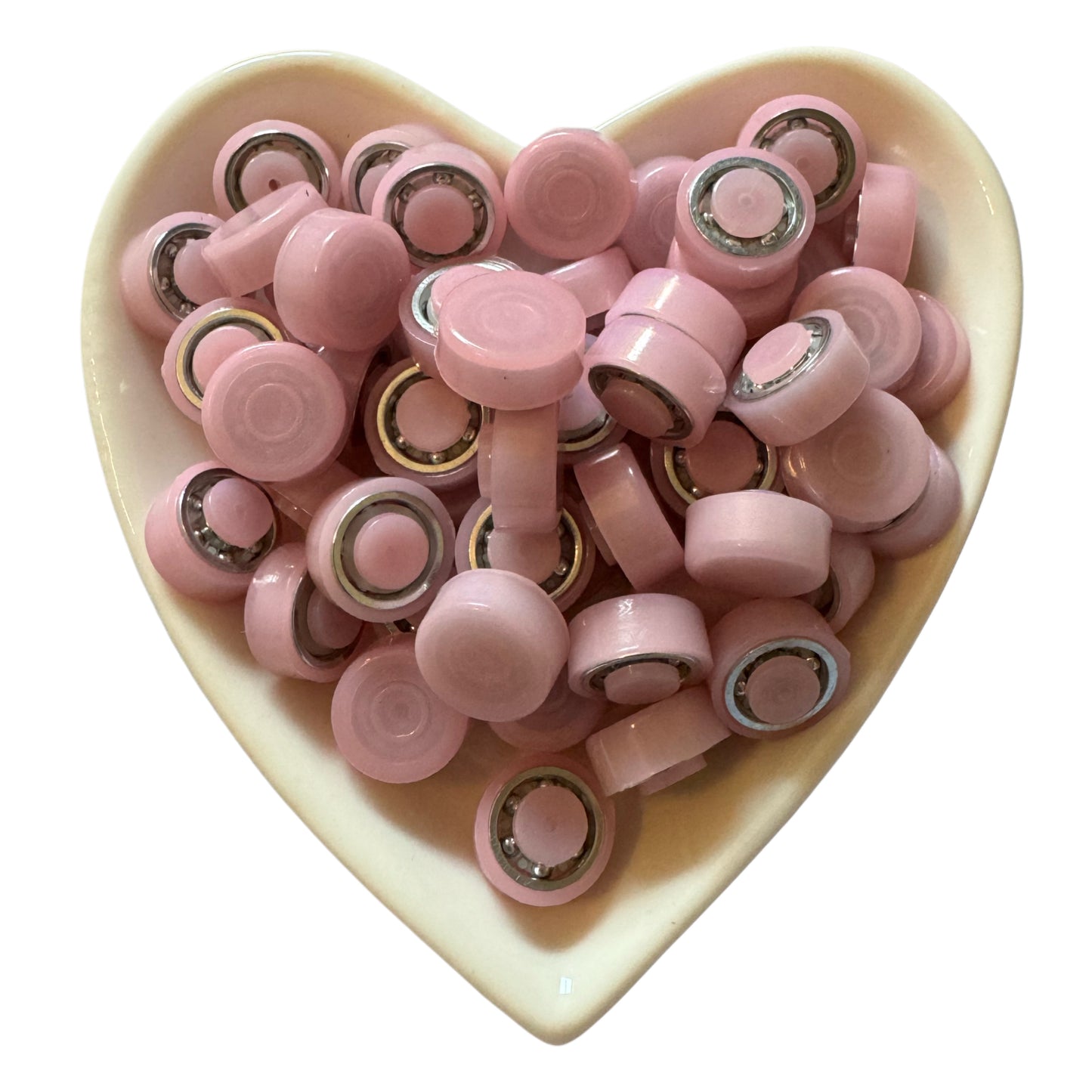 10 Pieces Plastic and Metal Pink Spinners for Your DIY Creations.  Make your Beads or Focals Spin with this Fun Accessory!