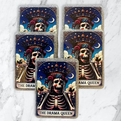 5 Pieces Tarot Card Mix or One Design Planar Acrylic with Glitter Back for Keychains, Badge Reels, Earrings and More! The Drama Queen, The Boss, The Audacity, The Anti Social