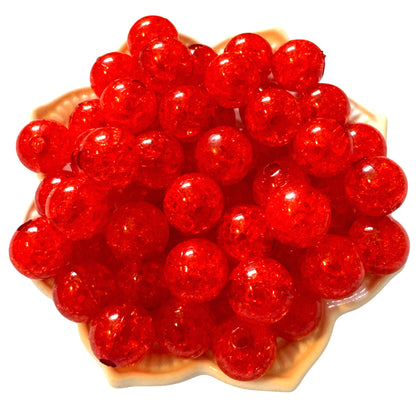 14mm Red Crackle Acrylic Beads for Beadable Pens, Bracelets, Keychains and More! Perfect for Halloween or Horror Projects!