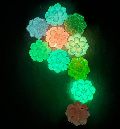 24mm Luminous Resin Camilla Flower Flatback Cabochon. Perfect for Your DIY Projects for Phone Cases, Water Bottles, Hair Accessory and More!