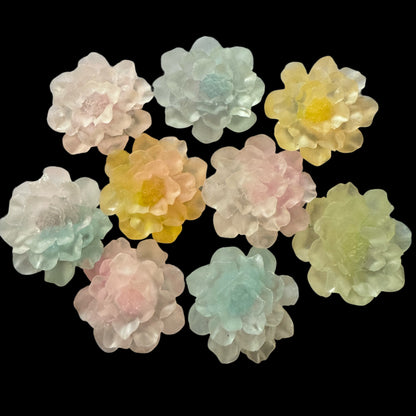 28mm Luminous Resin Flat Lous Flower Flatback Cabochon. Perfect for Your DIY Projects for Phone Cases, Water Bottles, Hair Accessory & More!