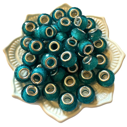 Acrylic Glitter Wheel Beads or Spacers with Large Hole for Beadable Pen, Keychains, Bracelets and More!  Perfect for Your DYI Creations!