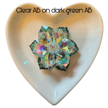 Stunning Handmade Double Layer with Individual Petals 45mm Large Flat Back Glass Flower Cabochon for Your DIY Creations. Sold Individually