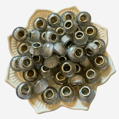 Acrylic Glitter Wheel Beads or Spacers with Large Hole for Beadable Pen, Keychains, Bracelets and More!  Perfect for Your DYI Creations!