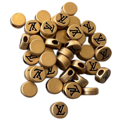 CC and LV Gold Toned Metal Spacer Designer Inspired for Beadable Pens, Keychains, Bracelets, Earrings and More!