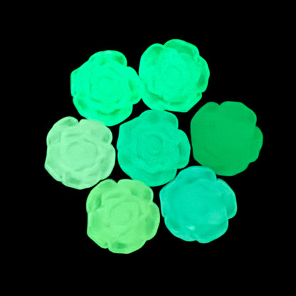 19mm Luminous Resin Flat Rose Flower Flatback Cabochon. Perfect for Your DIY Projects for Phone Cases, Water Bottles, Hair Accessory & More!