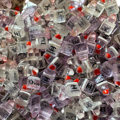 CC, LV or DD Resin Designer Inspired Lipstick Nail Charms or Cabochons for DYI Phone Cases, Scrapbook, Hair Accessories, or Make Your Own Beads!