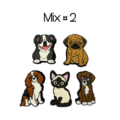 Dog and Cat Silicone Focal Bead Mix for Beadable Pens, Stylus, Pencils, Keychains.  Cute Puppy and Kitty Mix with Pug, Bulldog, and More!