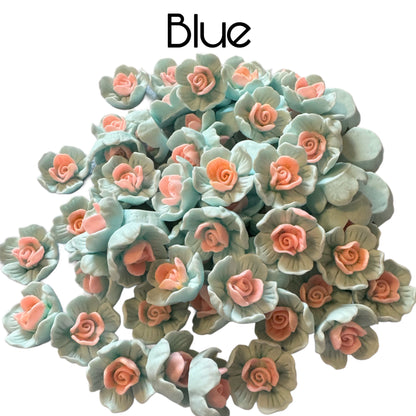 19mm Luminous Raised Center Resin Rose Flower Flatback Cabochon. Perfect for Your DIY for Phone Cases Water Bottles Scrapbook Hair Accessory