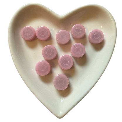 10 Pieces Plastic and Metal Pink Spinners for Your DIY Creations.  Make your Beads or Focals Spin with this Fun Accessory!