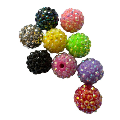 10 or 25 Pieces 16mm Acrylic Rhinestone Beads Mix for Beadable Pens, Keychains, Bracelets, Earrings and More. Perfect for Your DIY Projects!