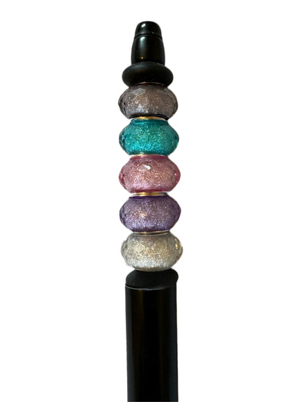 Acrylic Glitter Wheel Beads or Spacers with Large Hole for Beadable Pen, Keychains, Bracelets and More!  Perfect for Your DYI Creations!