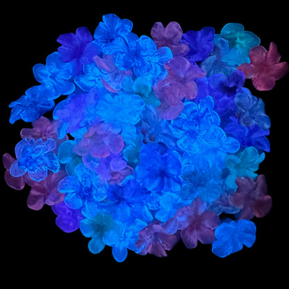 20mm Transparent Luminous Resin Open Blossom Flower Flatback Cabochon. Perfect for Your DIY Projects for Water Bottles, Phone Cases & More!