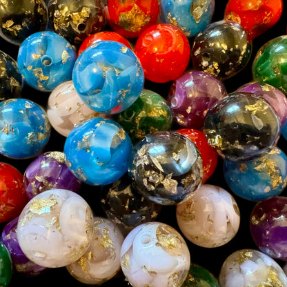 10 Pieces Gold Vein Acrylic Bead for Beadable Pen Stylus Keychain Bracelet for Your DIY Creations