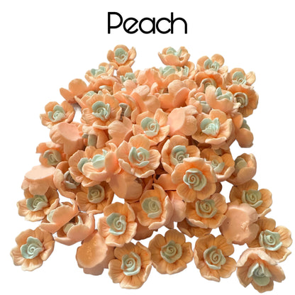 19mm Luminous Raised Center Resin Rose Flower Flatback Cabochon. Perfect for Your DIY for Phone Cases Water Bottles Scrapbook Hair Accessory