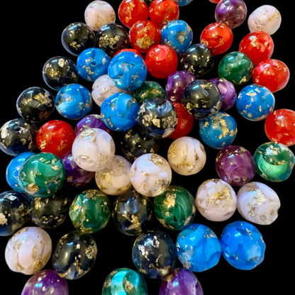 10 Pieces Gold Vein Acrylic Bead for Beadable Pen Stylus Keychain Bracelet for Your DIY Creations
