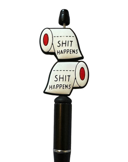 Imperfect ADULT CONTENT Shit Happens with Toilet Paper Roll Silicone Focal Bead for Beadable Pens, Stylus, Pencils, Keychains and More