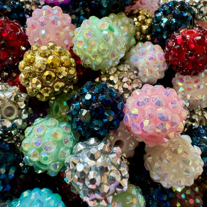 25 Pieces 12mmx13mm Acrylic Rhinestone Beads Mix for Beadable Pens, Keychains, Bracelets, Earrings and More. Perfect for Your DIY Projects!