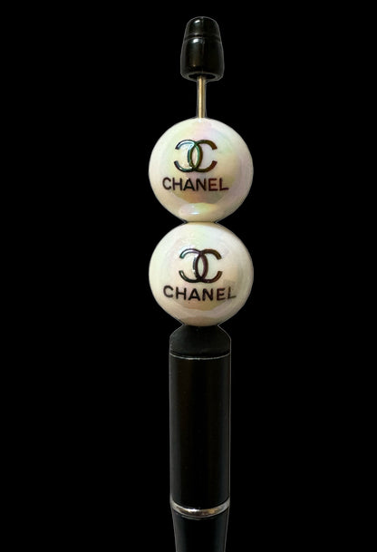 CC 20mm White AB Designer Inspired Acrylic Bead for Beadable Pens, Stylus, Pencils, Keychains and More!