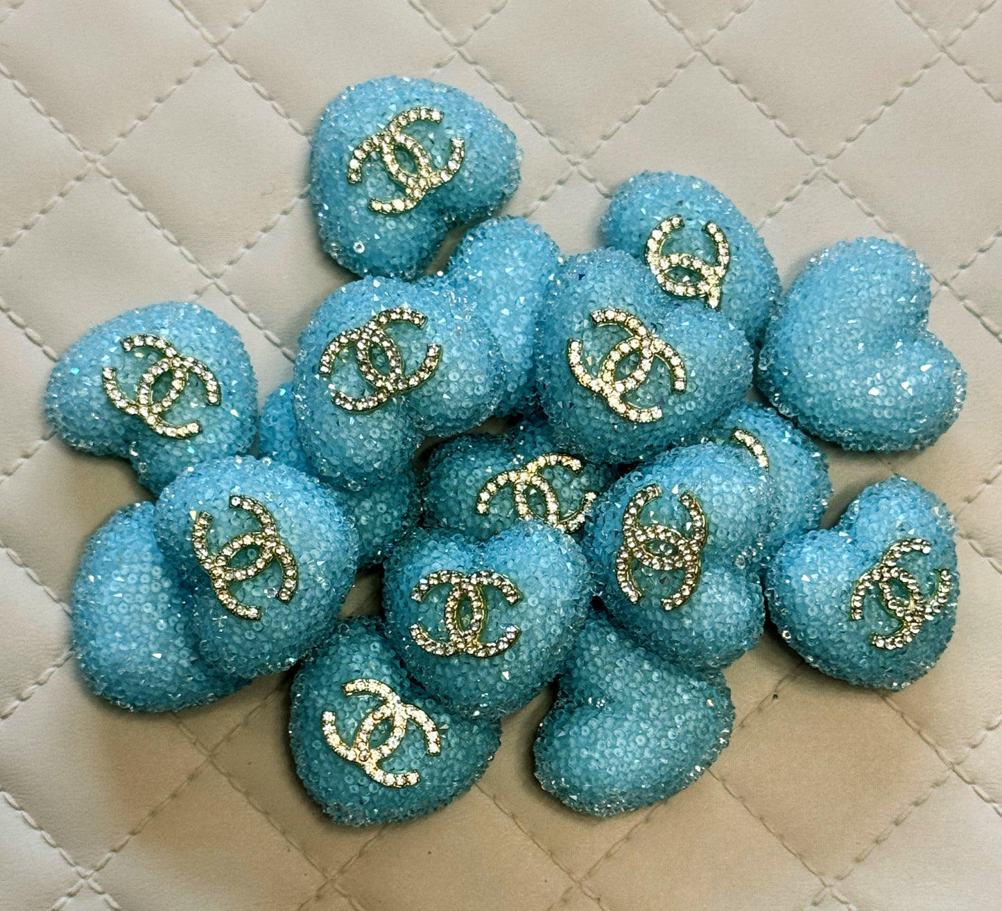 CC Sugar Heart Designer Inspired Bead for Beadable Pens, Stylus, Pencils, Keychains and More!