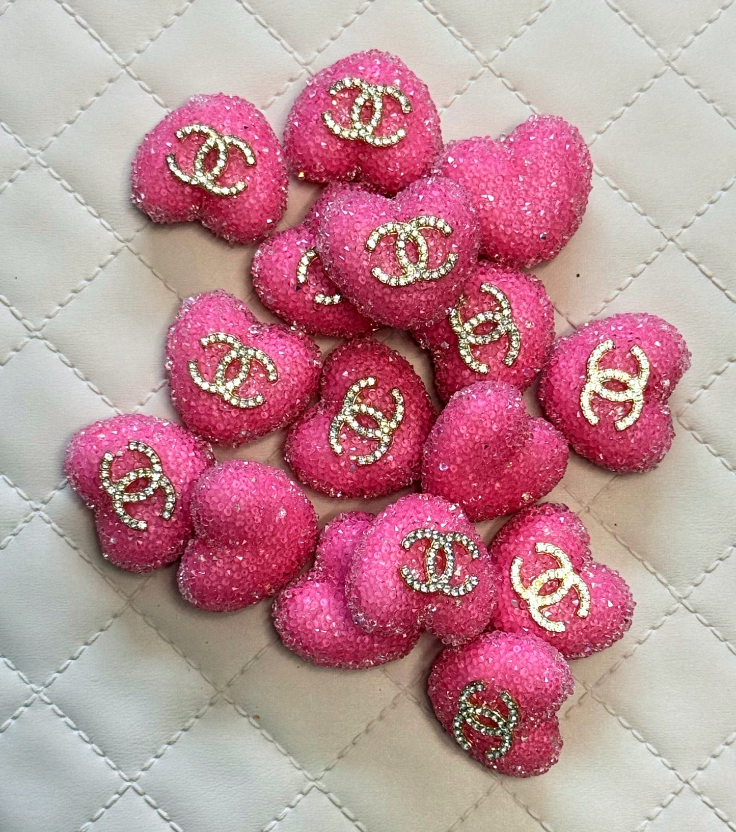 CC Sugar Heart Designer Inspired Bead for Beadable Pens, Stylus, Pencils, Keychains and More!