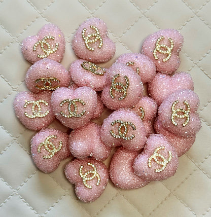 CC Sugar Heart Designer Inspired Bead for Beadable Pens, Stylus, Pencils, Keychains and More!