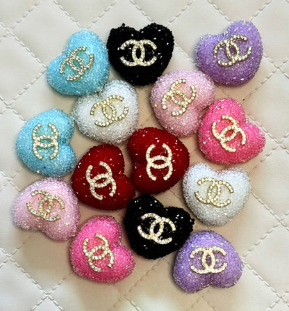 CC Sugar Heart Designer Inspired Bead for Beadable Pens, Stylus, Pencils, Keychains and More!