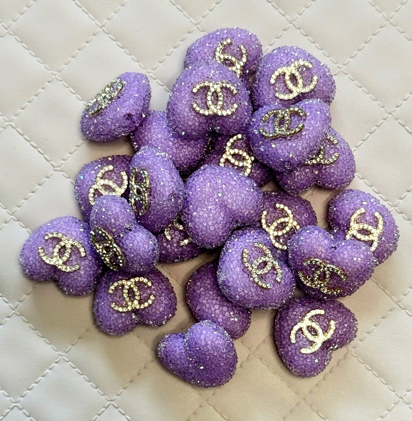 CC Sugar Heart Designer Inspired Bead for Beadable Pens, Stylus, Pencils, Keychains and More!