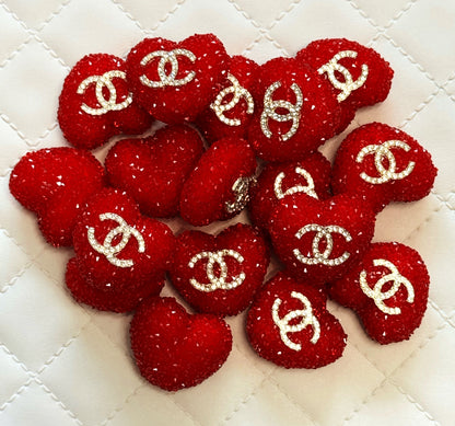 CC Sugar Heart Designer Inspired Bead for Beadable Pens, Stylus, Pencils, Keychains and More!