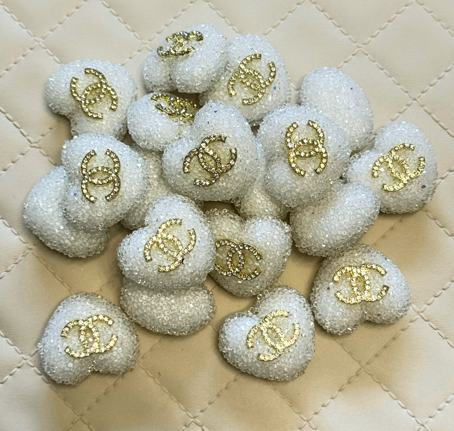 CC Sugar Heart Designer Inspired Bead for Beadable Pens, Stylus, Pencils, Keychains and More!