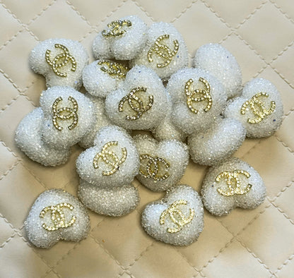 CC Sugar Heart Designer Inspired Bead for Beadable Pens, Stylus, Pencils, Keychains and More!