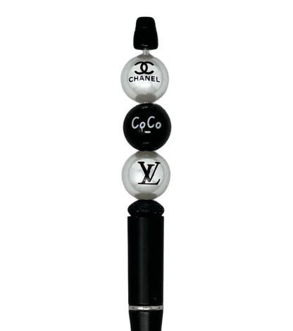 CC White Pearl Effect Designer Inspired Acrylic Bead for Beadable Pens, Stylus, Pencils, Keychains and More!