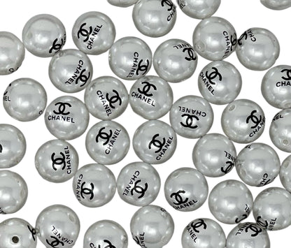CC White Pearl Effect Designer Inspired Acrylic Bead for Beadable Pens, Stylus, Pencils, Keychains and More!
