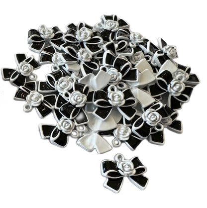 CC Metal Bow Pendant Designer Inspired with Camilla Flower for Beadable Pens, Keychains, Bracelets, Earrings and More!