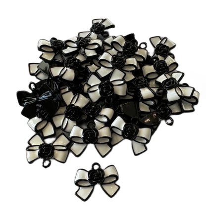 CC Metal Bow Pendant Designer Inspired with Camilla Flower for Beadable Pens, Keychains, Bracelets, Earrings and More!