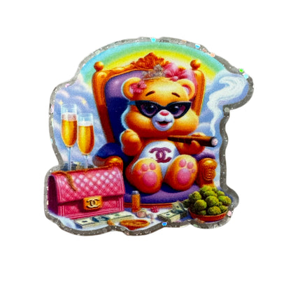 5 Pieces CC Designer Inspired Care Bear Flatback One Sided Planar Acrylic for Keychains, Badge Reels, Earrings and More!