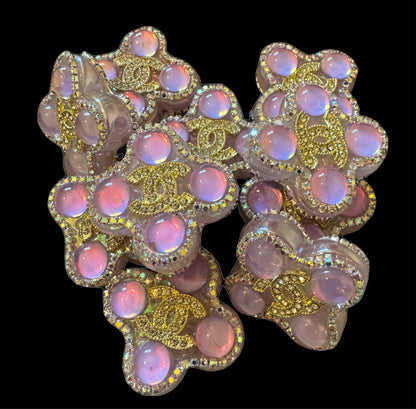 CC Clover Designer Inspired Acrylic Bead with Rhinestones for Beadable Pens, Stylus, Pencils, Keychains and More!
