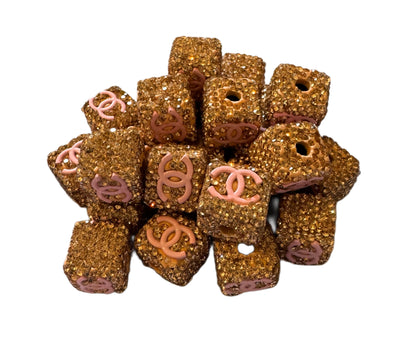 CC Rhinestone Cube Designer Inspired Bead for Beadable Pens, Stylus, Pencils, Keychains and More!