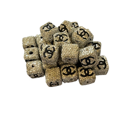 CC Rhinestone Cube Designer Inspired Bead for Beadable Pens, Stylus, Pencils, Keychains and More!