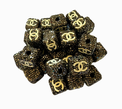 CC Rhinestone Cube Designer Inspired Bead for Beadable Pens, Stylus, Pencils, Keychains and More!