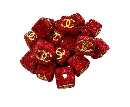 CC Rhinestone Cube Designer Inspired Bead for Beadable Pens, Stylus, Pencils, Keychains and More!