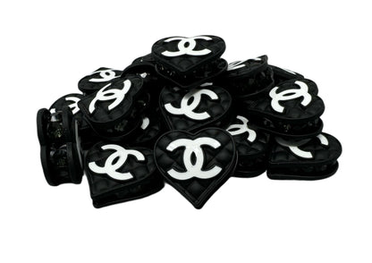 CC Metal and Rhinestone Cushioned Heart Designer Inspired Bead for Beadable Pens, Stylus, Pencils, Keychains and More!