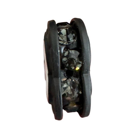 CC Metal and Rhinestone Cushioned Heart Designer Inspired Bead for Beadable Pens, Stylus, Pencils, Keychains and More!