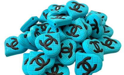 CC Heart Designer Inspired Silicone Focal Bead for Beadable Pens, Stylus, Pencils, Keychains and More