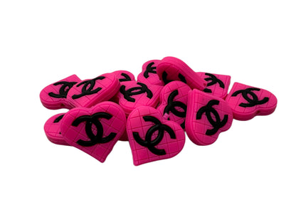 CC Heart Designer Inspired Silicone Focal Bead for Beadable Pens, Stylus, Pencils, Keychains and More